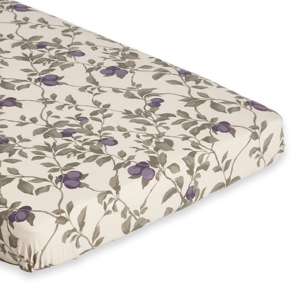 Drap housse mousseline Prune