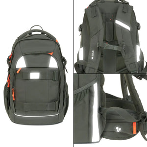Lässig Schulrucksack BOLD Olive – Reflektoren
