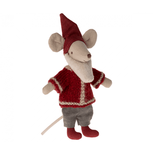 Weihnachtsmann Maus im Lebkuchenhaus