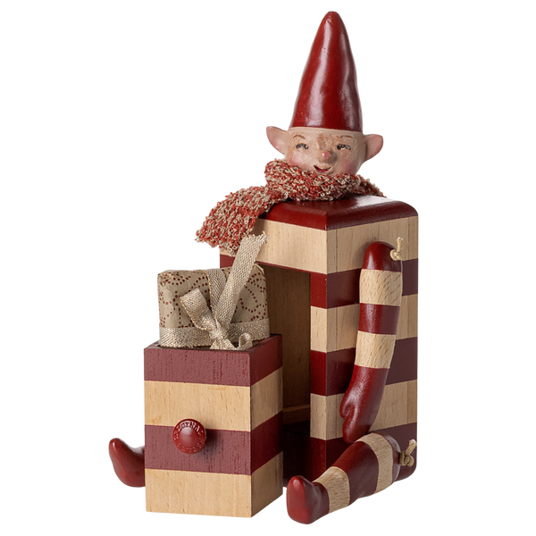 Elf mit Schublade Rot