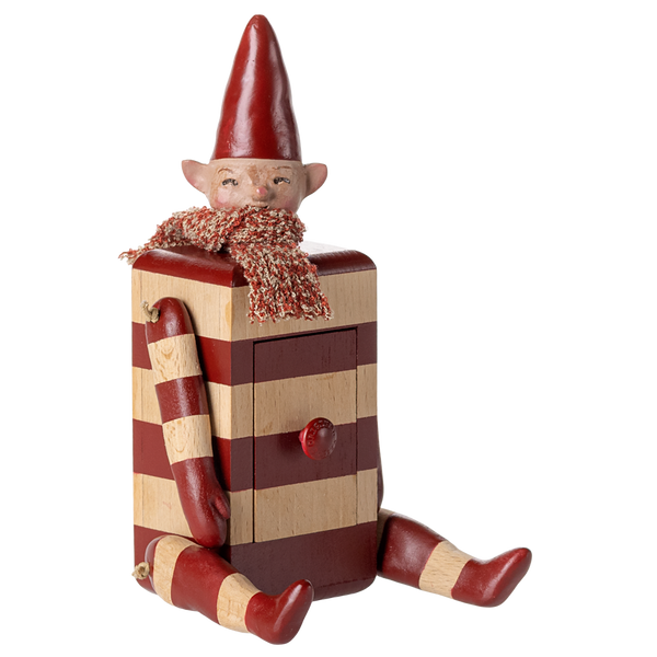 Elf mit Schublade Rot