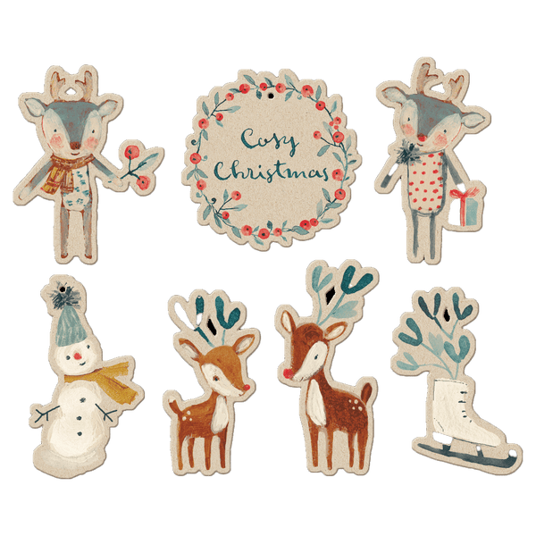 Maileg 14 Stk. Geschenkanhänger Cosy Christmas | Puppe | Beluga Kids