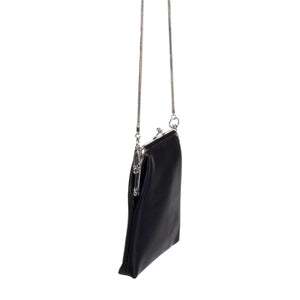 Silberne Klappschliesse der Phone Wallet Club Chic Black im Detail
