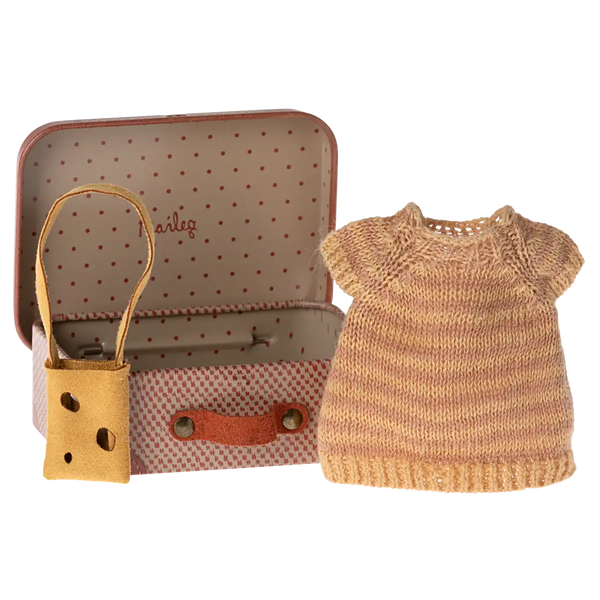 Knitted dress &amp; bag in suitcase Big Sister Mouse 