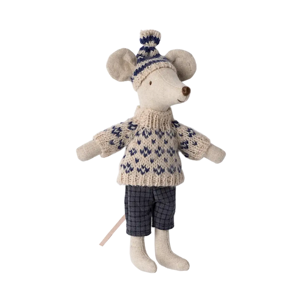 Winter mouse with ski dad 