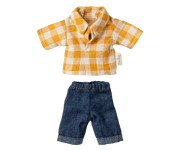 Chemise à carreaux et jean Papa Mouse 
