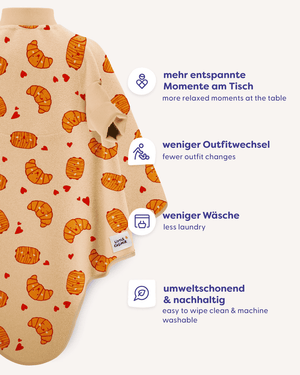 Little Casimir Lätzchen Boo Croissant et Pain au Chocolat mit flexibel verstellbarem Kragen