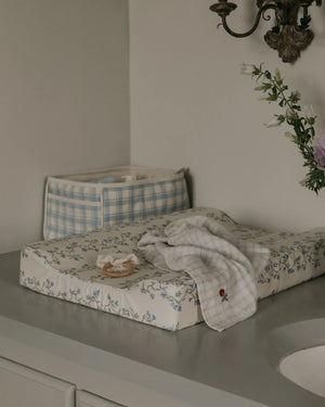 Garbo&Friends Windelkorb Plaid Sky Blue – Babyzimmer Aufbewahrung