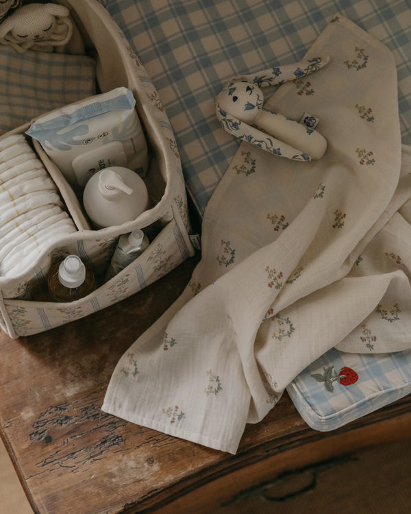 Lot de 2 petites couvertures en mousseline La Fraise