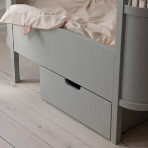 Verdeckte Rollen der Sebra Bettschublade Stone Grey