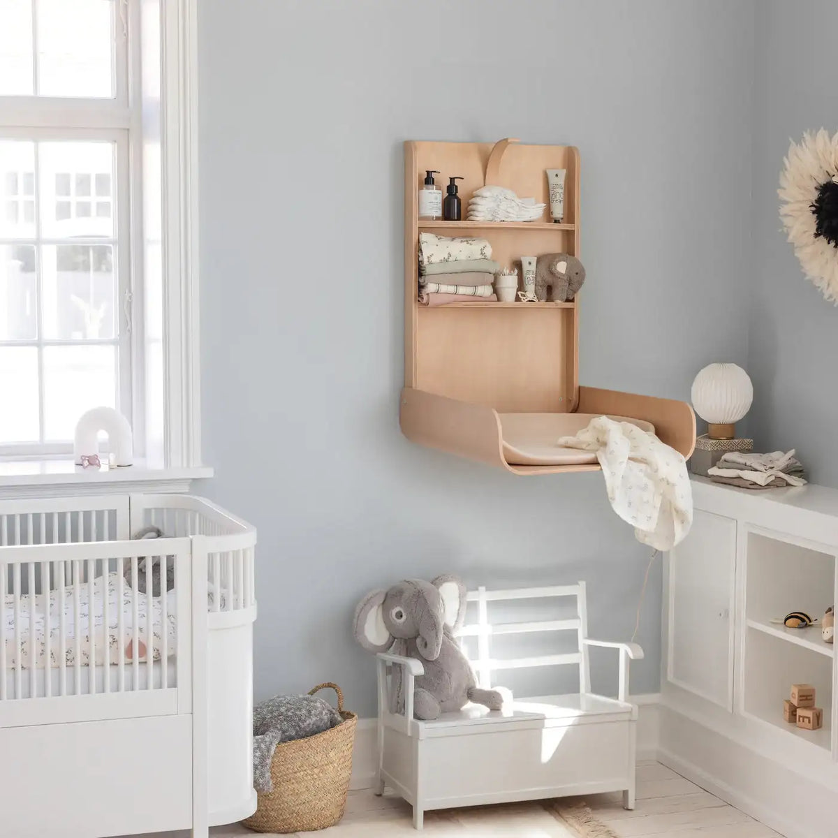 Wall-Mounted Changing Table Wooden Edition – Sebra Design – Beluga Kids