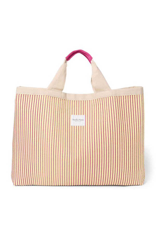 Poplin Striped Strandtasche Butter Yellow
