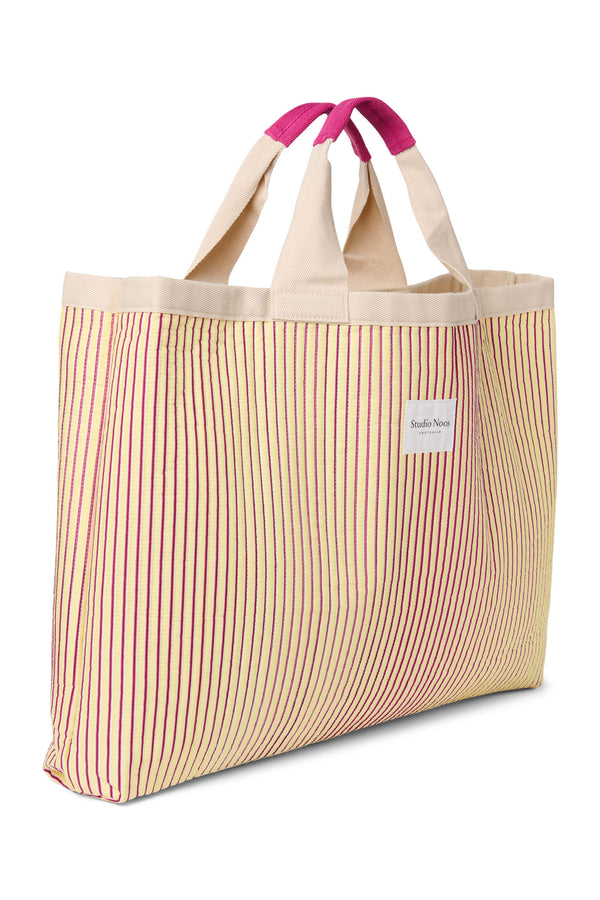 Poplin Striped Strandtasche Butter Yellow