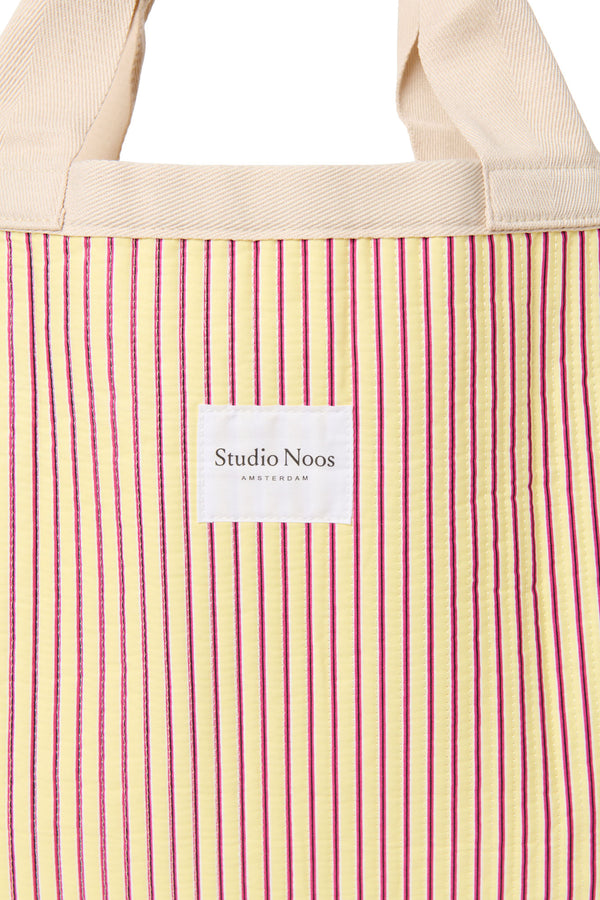 Poplin Striped Strandtasche Butter Yellow