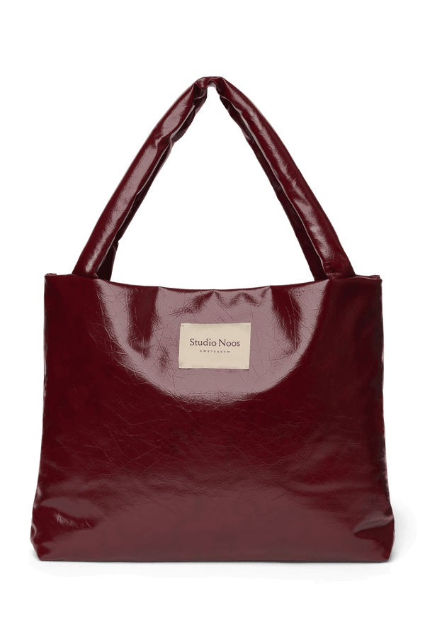 Studio Noos Vegan Leather Mom Bag Burgundy in Weinrot