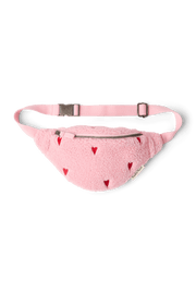 Sac banane enfant en peluche cœurs roses clairs