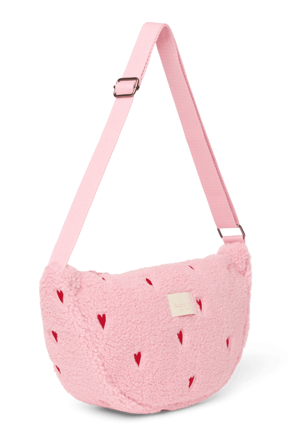 Studio Noos Teddy Gürteltasche Light Pink Hearts geöffnet