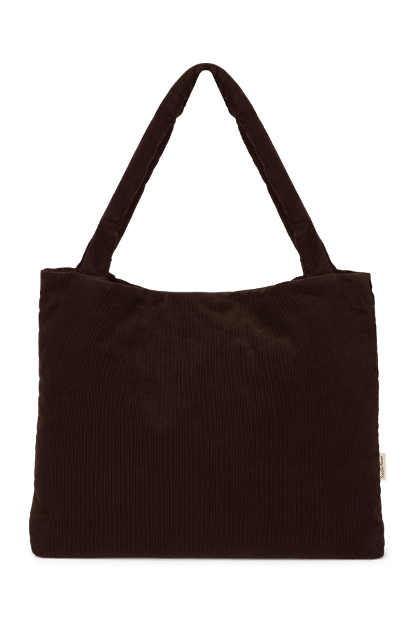 Studio Noos Rib Puffy Mom Bag Dark Brown aus geripptem Puffy-Stoff