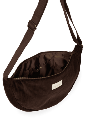 Dunkelbraune Gürteltasche von Studio Noos aus geripptem Puffy-Stoff