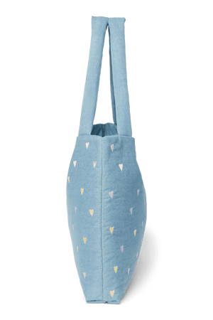 Henkel der Studio Noos Denim Mom Bag Light Blue Hearts im Detail