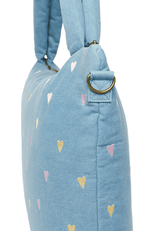 Studio Noos Denim Wickeltasche Light Blue Hearts – Detailansicht
