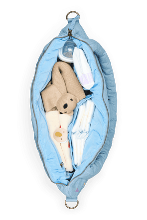 Studio Noos Denim Wickeltasche Light Blue Hearts – Rückansicht