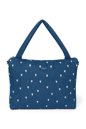 Studio Noos Denim Wickeltasche Dark Blue White Hearts