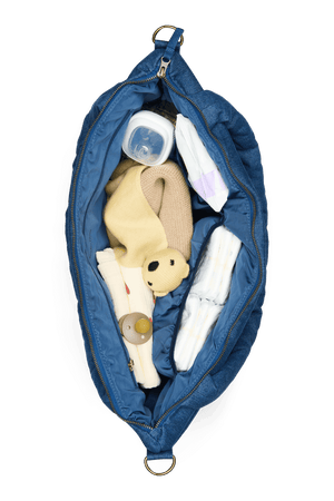 Studio Noos Denim Wickeltasche Dark Blue White Hearts – Rückansicht
