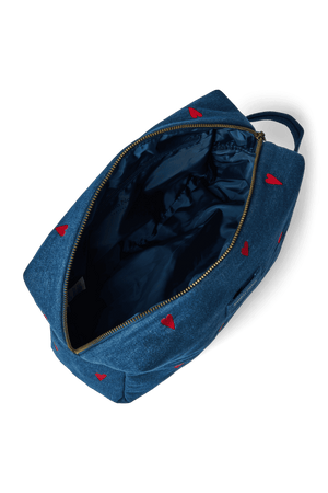 Studio Noos Necessaire Dark Blue Red Hearts geöffnet