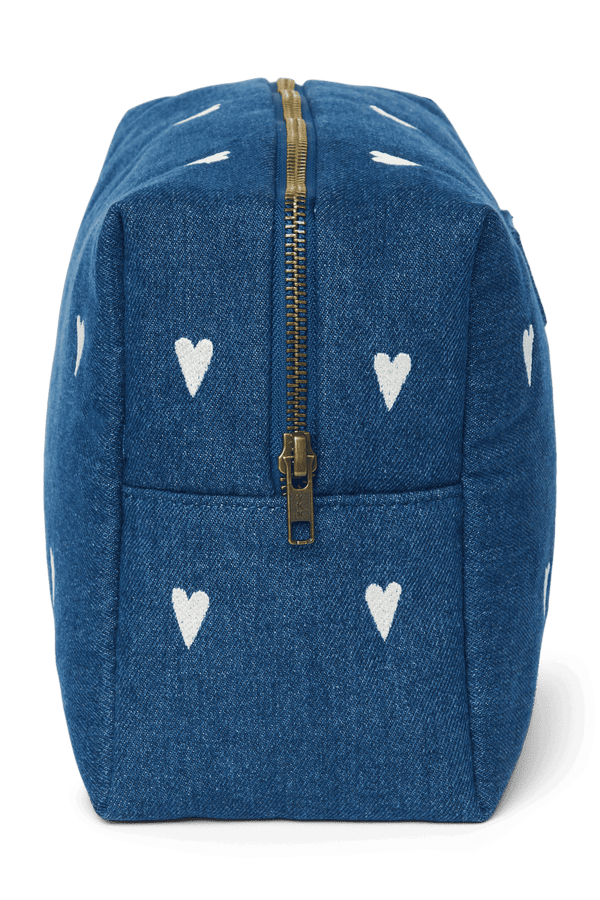 Reissverschluss des Studio Noos Necessaires Dark Blue White Hearts