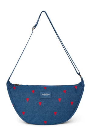 Studio Noos Denim Gürteltasche Dark Blue Red Hearts für Erwachsene