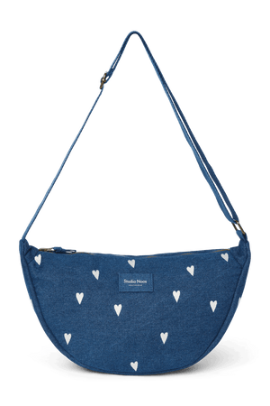 Studio Noos Denim Gürteltasche Dark Blue White Hearts für Erwachsene