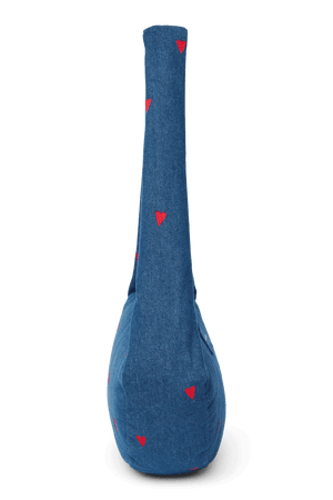 Studio Noos Denim Mini Cross Body Bag Dark Blue Red Hearts – Rückseite