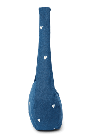 Studio Noos Denim Mini Cross Body Bag Dark Blue White Hearts – Rückseite
