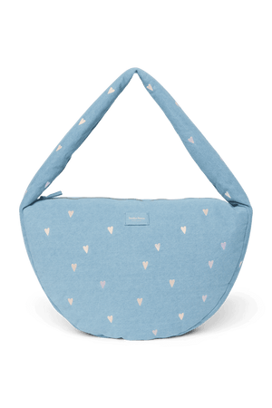 Studio Noos Denim Cross Body Bag Light Blue Hearts in Hellblau