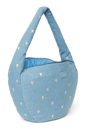 Studio Noos Cross Body Bag Light Blue Hearts quer umgehängt
