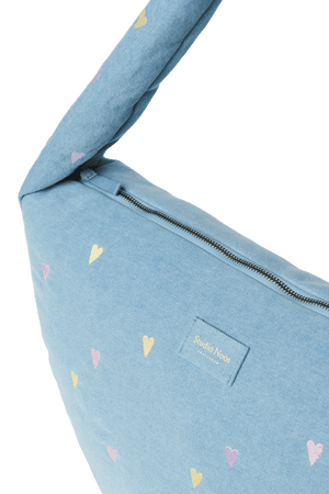 Innenfach der Studio Noos Denim Cross Body Bag Light Blue Hearts
