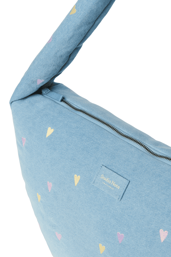Innenfach der Studio Noos Denim Cross Body Bag Light Blue Hearts