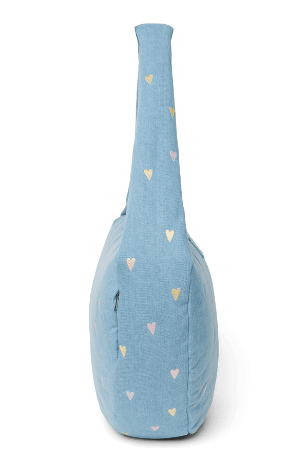 Studio Noos Denim Cross Body Bag Light Blue Hearts – Rückansicht