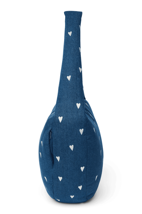 Studio Noos Denim Cross Body Bag Dark Blue White Hearts – Rückansicht
