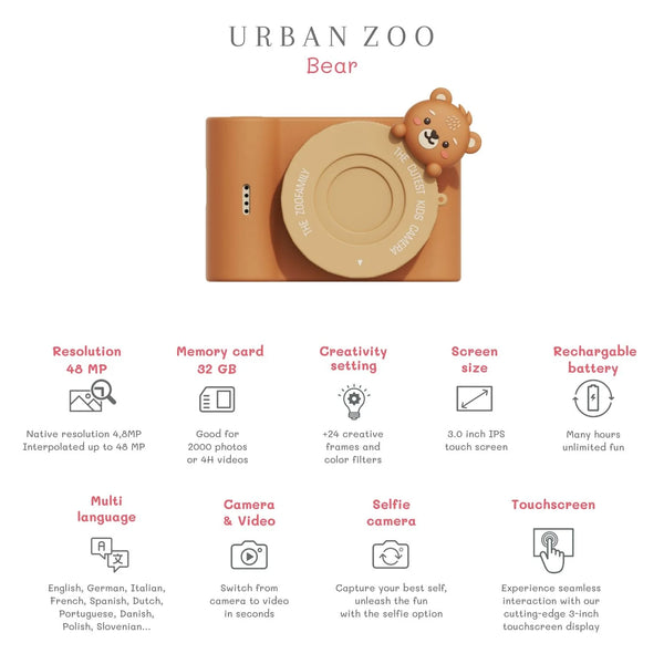 Caméra pour enfants C5 Ours du zoo urbain