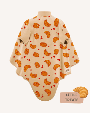 Little Casimir Frottee-Lätzchen Boo im Print Croissant et Pain au Chocolat aus saugstarkem Baumwollfrottee