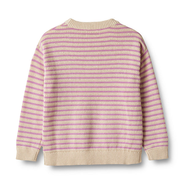 Wheat Main Gestrickter Pullover Chris Iris Stripe | Pullover | Beluga Kids