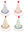 Pastellfarbene Partyhüte (x8)