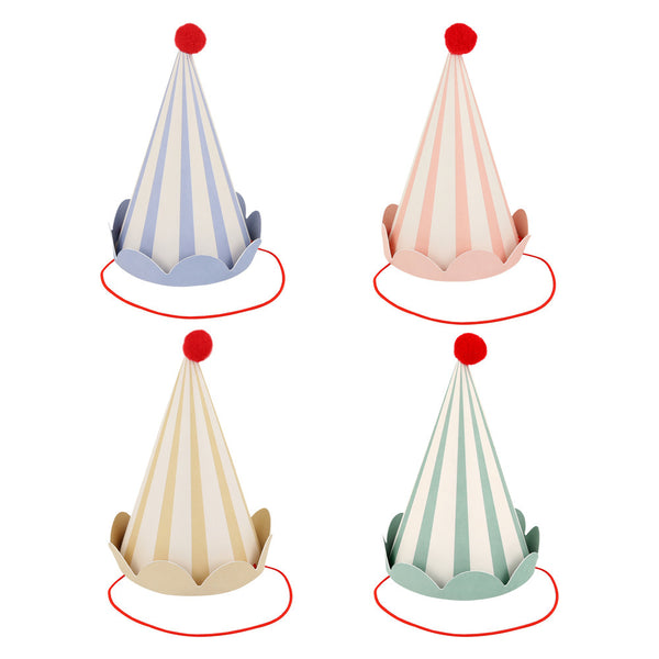 Pastellfarbene Partyhüte (x8)