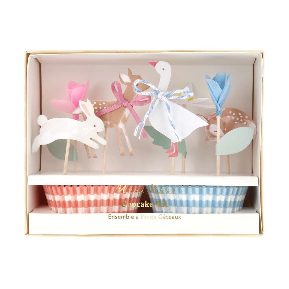 Meri Meri Cupcake-Kit Little Animals mit Muffinförmchen und Deko-Pickern