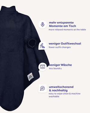 Boo Lätzchen Midnight Blue aus weichem Baumwollfrottee von Little Casimir