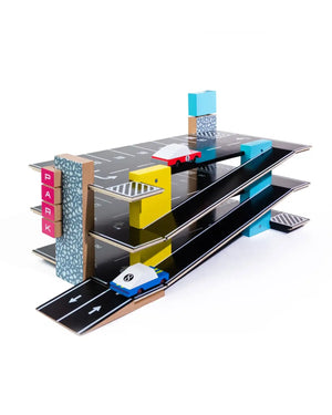 Candylab Toys Magnetische Garage, Holzstruktur im Detail