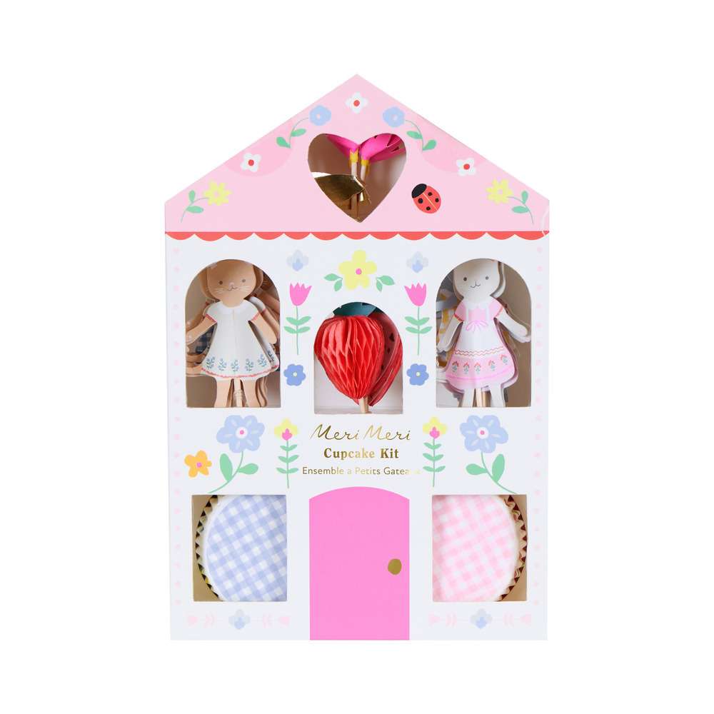 Meri Meri Cupcake-Set Kitten Club mit Muffinförmchen und Katzen-Pickern