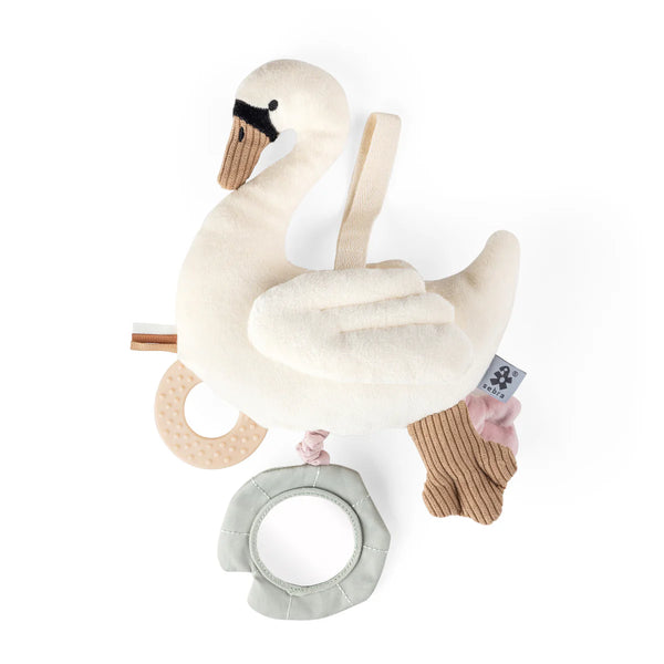 Swan-shaped hanging activity toy 